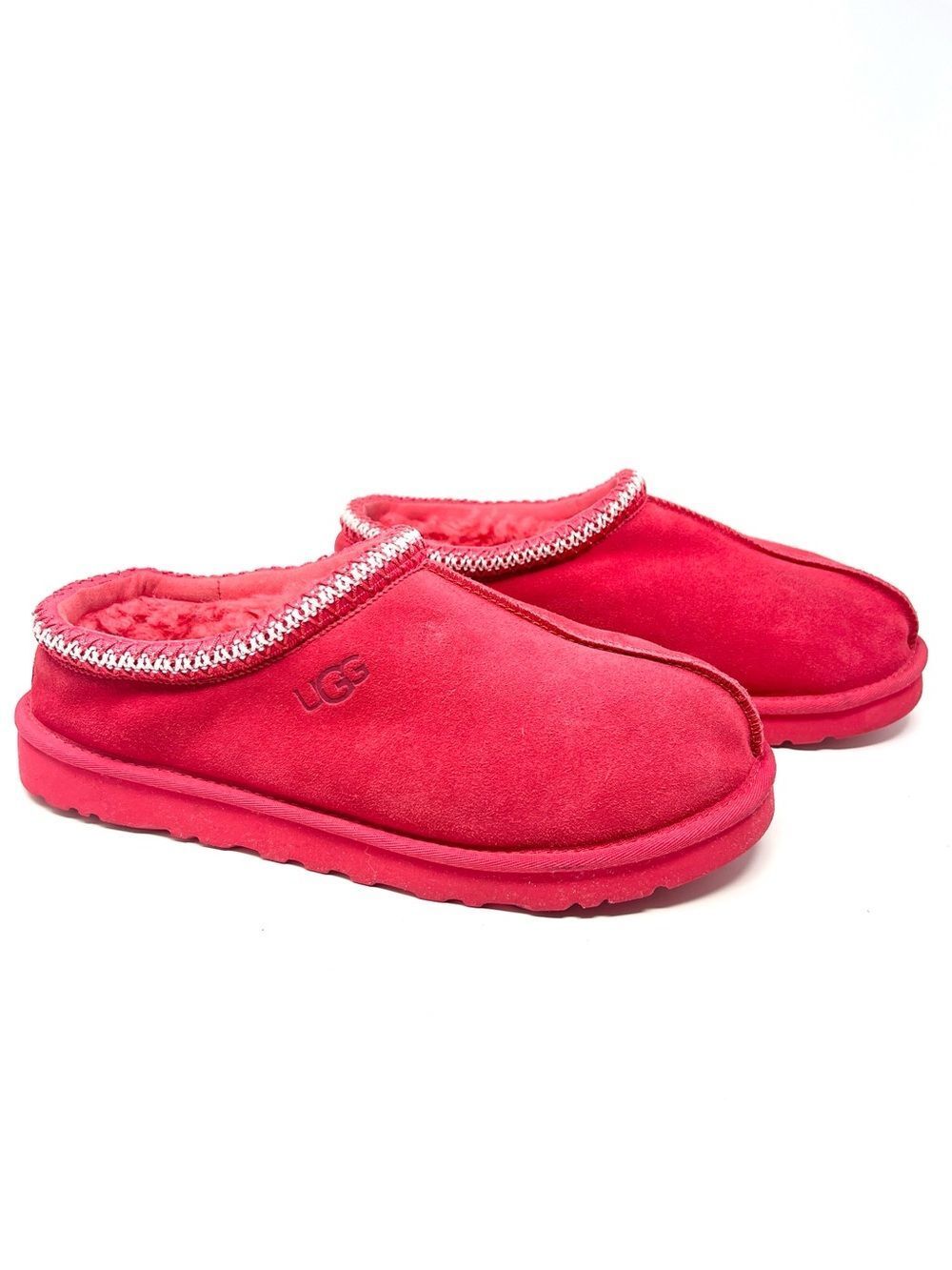 UGG Tasman Hibiscus Pink Suede Sheepskin Slippers 5950 Men’s 12 Women’s 13-14